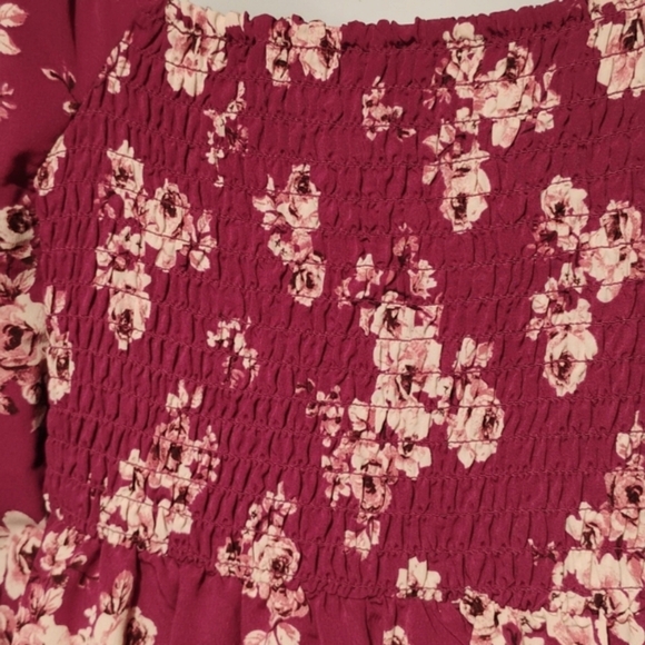 Lily Rose White and Burgundy Ruffled Sundress - Picture 12 of 15